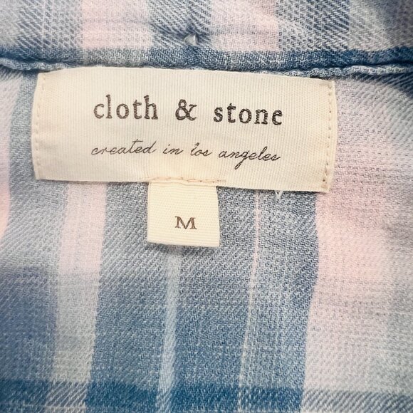 Cloth & Stone by Anthropologie Plate button Down Shirt tie front, size M - Picture 5 of 6